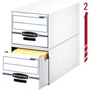 Fellowes Stor/Drawer® Letter Boxes, 23-1/4"L x 12-1/2"W x 10-3/8"H, White & Blue - Pkg Qty 6