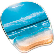 Fellowes® 9179301 Photo Gel Mouse Pad Wrist Rest, Sandy Beach - Pkg Qty 4