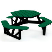 Global Industrial™ 6 pieds de table de pique-nique en plastique recyclé Hexagon e avec cadre noir - Vert