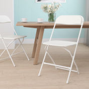 Flash Furniture Plastic Folding Chair - White - Pkg Qty 10