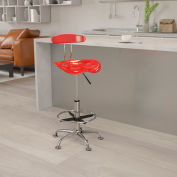 Tabouret bureau meubles flash Back - plastique - rouge