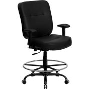 Flash meubles Hercules rédaction grand & haut tabouret avec accoudoir - cuir - noir