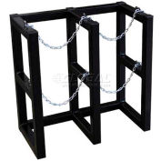Cylinder Tube Rack, 2 Wide x 1 Deep, 30"W x 16"D x 30"H,2 Cylinder Cap.