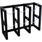 Cylinder Tube Rack, 3 Wide x 1 Deep, 44"W x 16"D x 30"H,3 Cylinder Cap.
