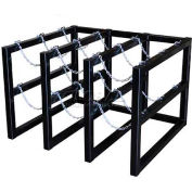 Stainless Steel Cylinder Tube Rack, 3 Wide x 3 Deep, 44"W x 40"D x 30"H,9 Cylinder Cap.