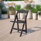 Flash Furniture Resin Folding Chair with Vinyl Seat - Black - Pkg Qty 4