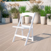 Flash Furniture Resin Folding Chair with Vinyl Seat - White - Pkg Qty 4