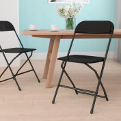 Flash Furniture Plastic Folding Chair - Black - Pkg Qty 10