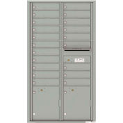 Florence Versatile 4C Mailbox 4C16D-20, 56-1/2"H, 20 Mailboxes, 2 Parcel, Front Loading, Silver USPS
