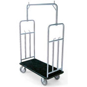 Forbes Standard Bellman Cart 2499-BK-BK Stainless, Black Carpet, Black Bumper, 8" Rubber
