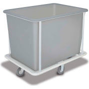 Chariot à lessive Forbes 1181-SH-OO-WH Cuve en polyéthylène 44 po L x 32 po l x 36 po H, 16 boisseaux, gris