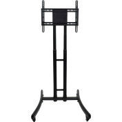Luxor Adjustable Height Rolling TV Stand For 32"-70" TVs, Noir