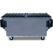 Toter 1 Cubic Yard Front Loading Dumpster W/ Bumpers, Dark Cool Gray - FR010-00125