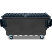 Toter 1 Cubic Yard Front Loading Dumpster W/ Bumpers, Midnight Gray - FR010-00145