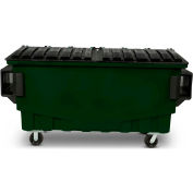 Toter 1 Cubic Yard Front Loading Dumpster W/ Bumpers, Green - FR010-00940