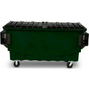 Toter 1 Cubic Yard Front Loading Dumpster W/ Bumpers, Green - FR010-00940