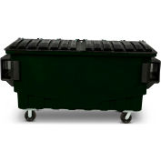 Toter 1 Cubic Yard Front Loading Dumpster W/ Bumpers, Forest Green - FR010-00960