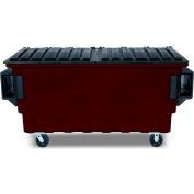 Toter 1 Cubic Yard Front Loading Dumpster W/ Bumpers, Brown - FR010-01270