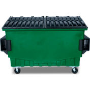 Toter 2 Cubic Yard Front Loading Dumpster W/ Bumpers, Waste Green - FR020-00925