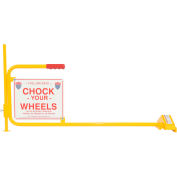 Railroad Flag Rail Car Chock avec "Chock Your Wheels" Signe FRC-2