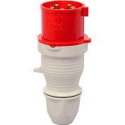 Connecteur mâle Walther Electric 210, 16/20 A, 5P, 400 Vac, 6 h, IP44, avec enveloppe d'isolateur en forme de dôme