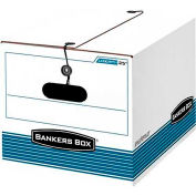 Fellowes Stor/File™ Liberty Letter/Legal Boxes, 15-1/2"L x 12"W x 10-1/4"H, White &Blue, qté par paquet : 12