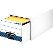 Fellowes Stor/Drawer® Steel Plus™ Letter Boxes, 25-1/2"L x 14"W x 11-1/2"H, White & Blue - Pkg Qty 6