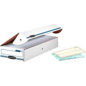 Fellowes Stor/File™ Flip Top Check Storage Boxes, 24"L x 9"W x 4"H, Blanc &Bleu, qté par paquet : 12