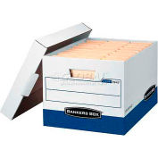 Fellowes R-Kive® Boîtes de rangement lettre/juridique, 15"L x 12"L x 10"H, Blanc &Bleu, qté par paquet : 12