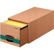 Fellowes Stor/Drawer® Steel Plus™ Letter Boxes, 25-1/2"L x 14"W x 11-1/2"H, Kraft & Green - Pkg Qty 6