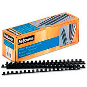 Fellowes® les peignes en plastique - dos rond, 3/8", 55 feuilles, noir, 100/Pack, qté par paquet : 20