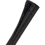 Techflex F6 Woven Split Wrappable Sleeve 1/2 » Dia., 150', Noir