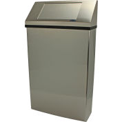 Frost Stainless Steel Wall Mount Jumbo Trash Can W/Spring Load Lid, 17 Gallon