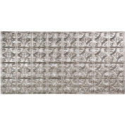 Fasade Traditional Style # 1 - 2' X 4' Vinyl Glue-Up Ceiling Tile in Crosshatch Silver - G50-21