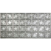 Fasade Traditional Style # 4 - 2' X 4' Vinyl Glue-Up Ceiling Tile in Crosshatch Silver - G53-21