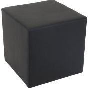 Interion® Pouf de réception de cube antimicrobien, noir