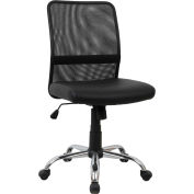 Interion® Fauteuil armless mesh back task - Cuir synthétique - Noir