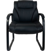 Interion® Antimicrobial Bonded Leather Guest Chair, Black