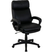 Interion® Antimicrobial Executive Chair With High Back & Fixed Arms, Bonded Leather, Black