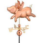 Good Directions Flying Pig Weathervane, Polished Copper