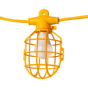 Bergen Industries Temp Light Stringer, 14/3 SJTW 50', 12W, 1100lm LED Lamps Included, Plastic Cages