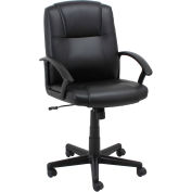 Interion® Antimicrobial Bonded Leather Basic Manager's Chair, Black