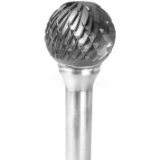 Grobet bille en carbure 32.646, Double coupe, 1/4" tige de diamètre, 2-1/16" OAL.