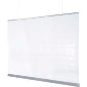 Global Industrial Ceiling Mounted Personal Safety Workbench Partition 72"W x 54"H - Clear