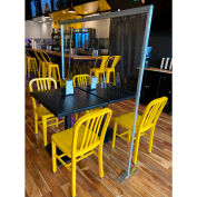 Global Industrial Floor Supported Portable Personal Safety Partition 6'W x 8'H - Clear