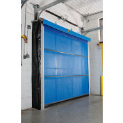 Goff's Motorized Roll-Up Screen Door G1-600-B-UH-1010 for 10 x 10 Opening, Under Header Mount - Blue