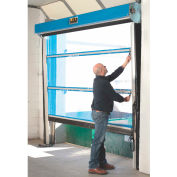 Goff's Spring-Loaded Roll-Up Screen Door G1-S-B-UH-910 for 9 x 10 Opening, Under Header Mount - Blue
