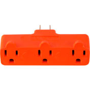 GoGreen Power, adaptateur caoutchouc tri-tap à 3 prises, GG-03418OR, Orange, qté par paquet : 24