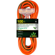 GoGreen Power, 14/3 100' 3-prise rallonge, GG-15100, éclairé fin