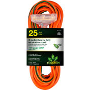 GoGreen Power, 14/3 25' 3-prise rallonge, GG-15125, éclairé fin